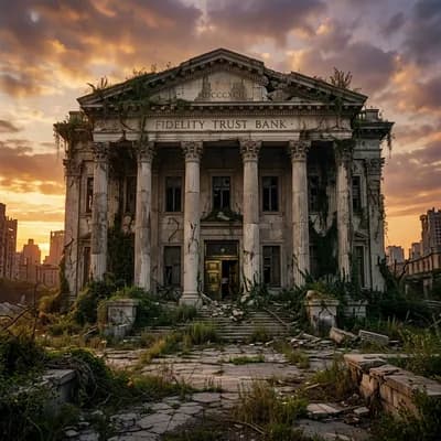 Decaying Classical Bank Building