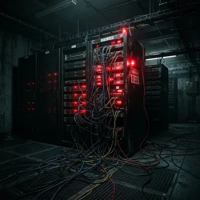 Flashing Red Server Room